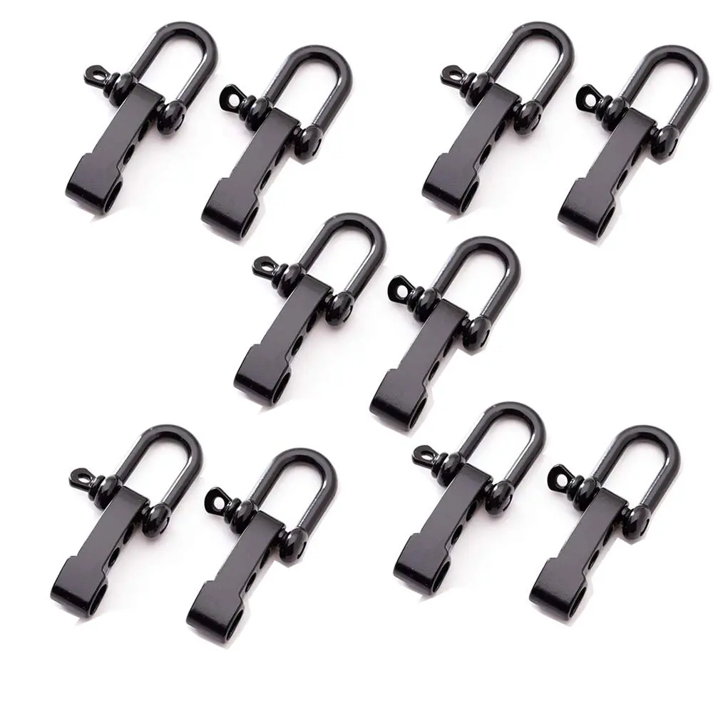 0.39 Inch 1cm Screw Pin Anchor Shackle,Stainless Steel D Shackle, Stainless Steel Heavy Duty D Shape Load Clamp for Chains Wirerope Lifting Paracord Outdoor Camping Survival Rope Bracelets 10pack