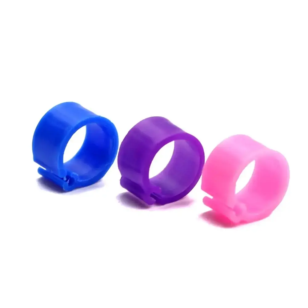 100 Pack Blank Bird Pigeon Leg Bands 8mm Leg Rings Quail Clips (Mixed Colors) — pack of 100