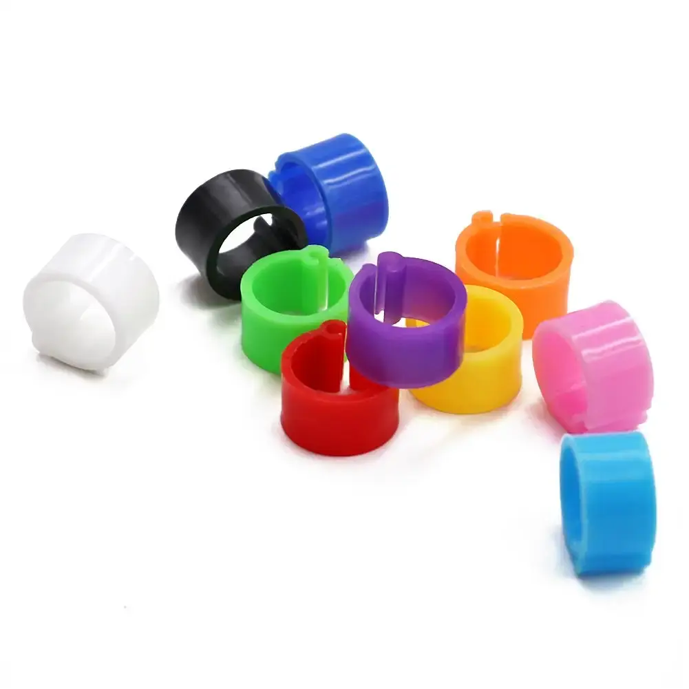 100 Pack Blank Bird Pigeon Leg Bands 8mm Leg Rings Quail Clips (Mixed Colors) — Pet