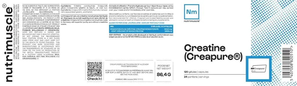 100% Pure Creatine Creatine Monohydrate Creapure Muscle & Strength Gaining Men's — Capsules