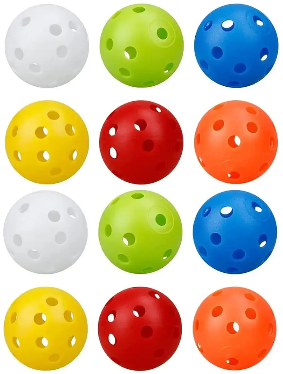 12 Pack Practice Golf Balls Plastic or Colored Golf Balls 6Pack Mini Golf Balls,Hollow Plastic Airflow Limited Flight Golf Balls for Golfer Gift Indoor&Outdoor,Swing Practice Driving Range Home Backyard Use Blue,Green,Orange,Red,White