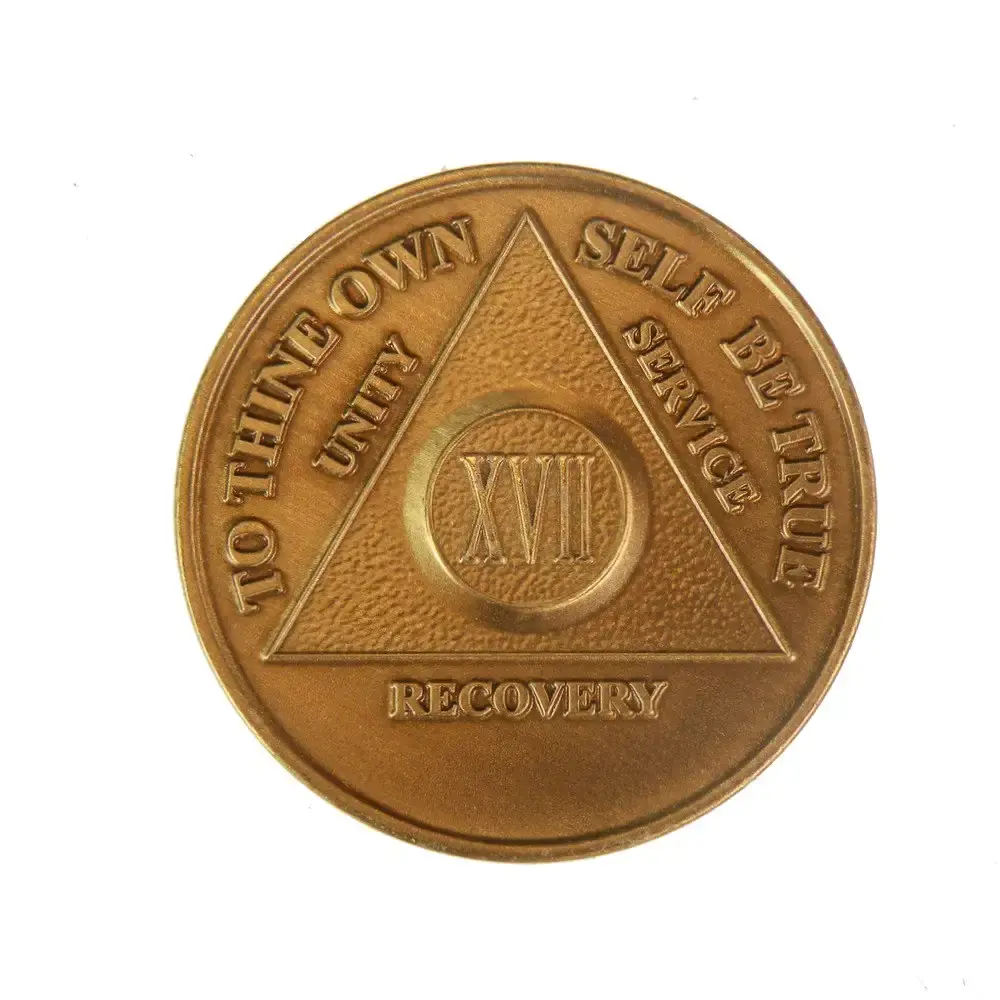 17 Year Bronze AA (Alcoholics Anonymous) - Sober / Sobriety / Birthday / Anniversary / Recovery / Medallion / Coin / Chip