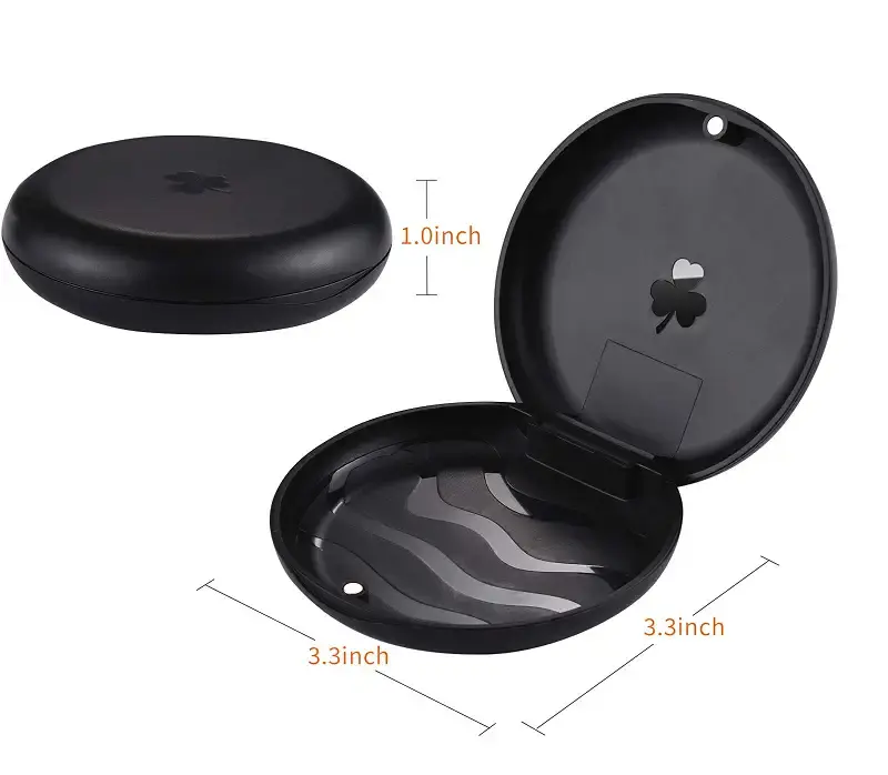 (2 Pack) Retainer Case,Solid Orthodontic Retainer Case-Black — Oral Care