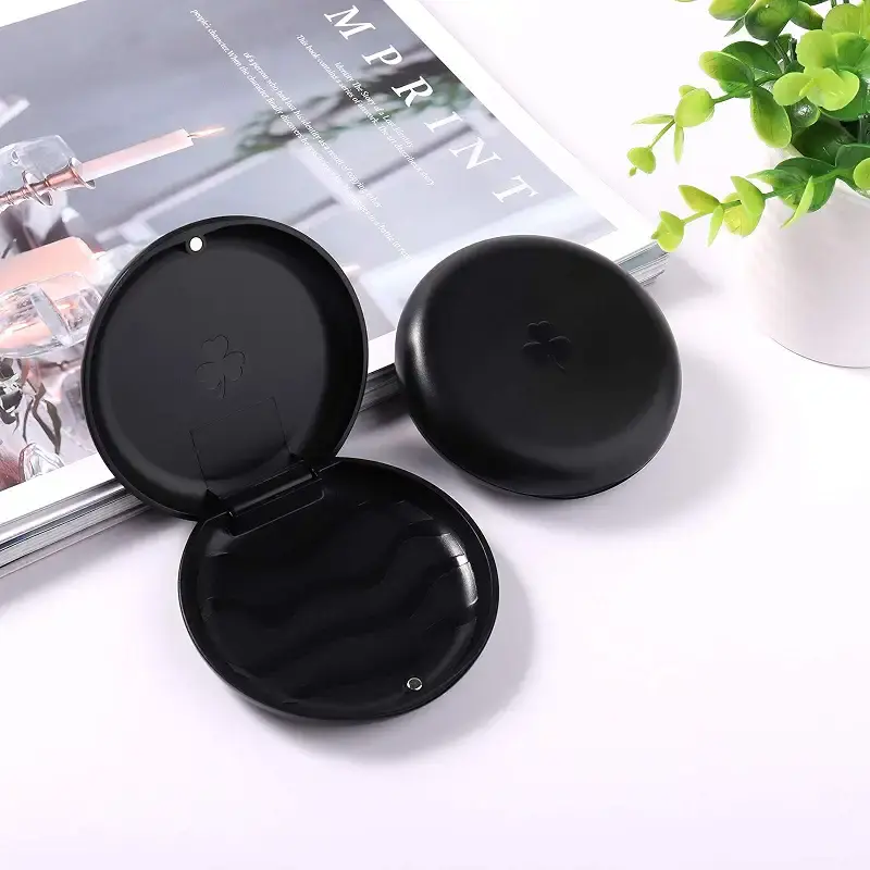 (2 Pack) Retainer Case,Solid Orthodontic Retainer Case-Black — pack of 2
