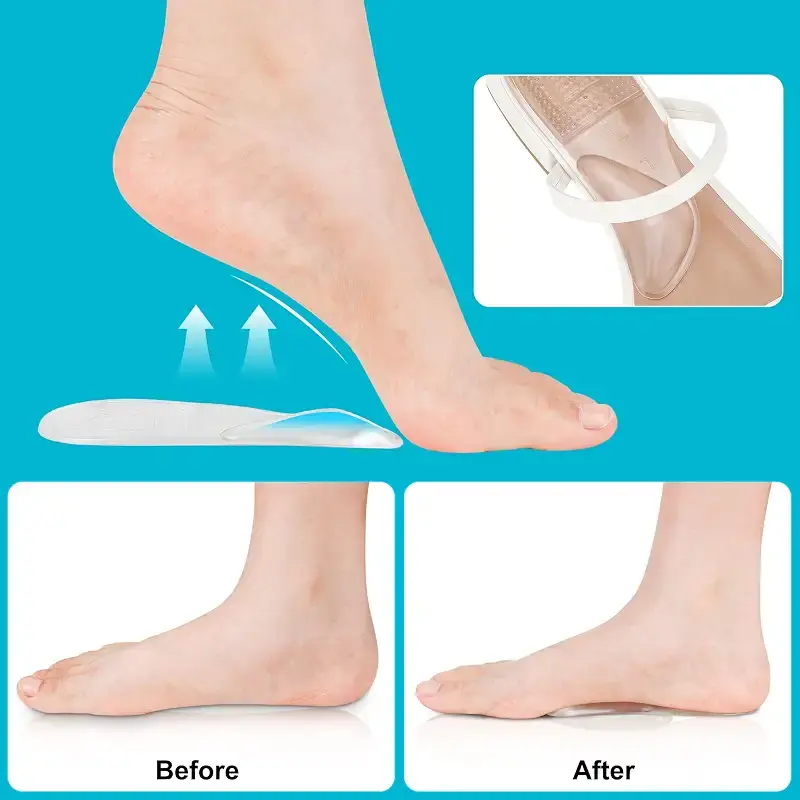 2 Pairs Gel Arch Support Gel Arch Pads for Plantar Fasciitis Relief High Arch Low Arch — Body Support