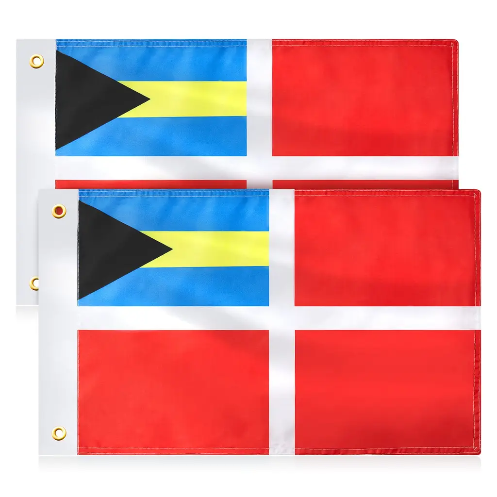 2 Pieces Bahamas Flag Bahamas Courtesy Boat Flag Safety Flag Polyester Bahamian Flags for Vessels Registered in the Bahamas Visiting Foreign Waters, 12 x 18 Inch