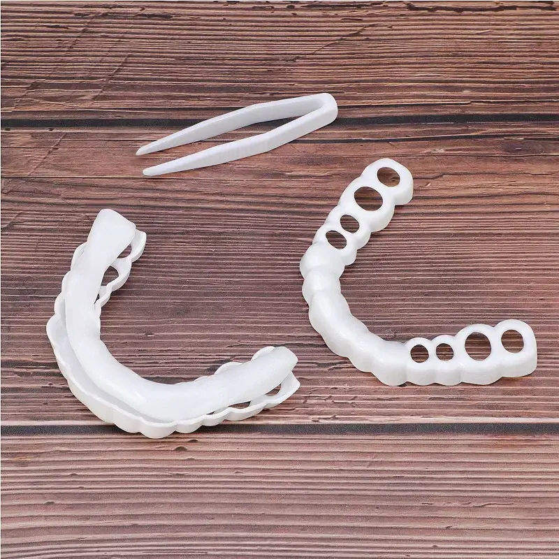 2 Pieces Instant Veneers Dentures Fake Teeth Smile Serrated Denture Teeth Tip with Mini — Oral Care