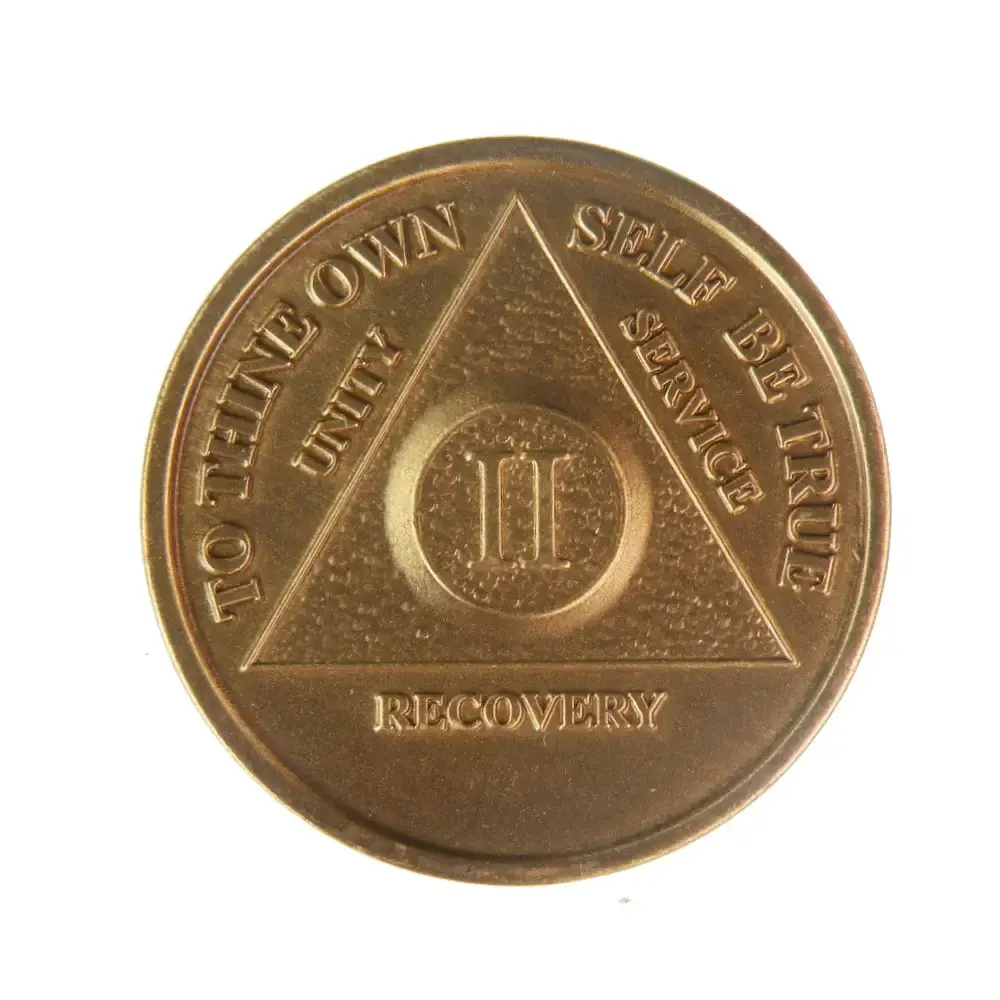 2 Year Bronze AA (Alcoholics Anonymous) - Sober / Sobriety / Birthday / Anniversary / Recovery / Medallion / Coin / Chip