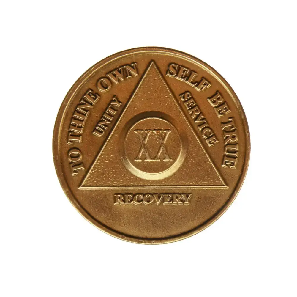 20 Year Bronze AA (Alcoholics Anonymous) - Sober / Sobriety / Birthday / Anniversary / Recovery / Medallion / Coin / Chip by Generic