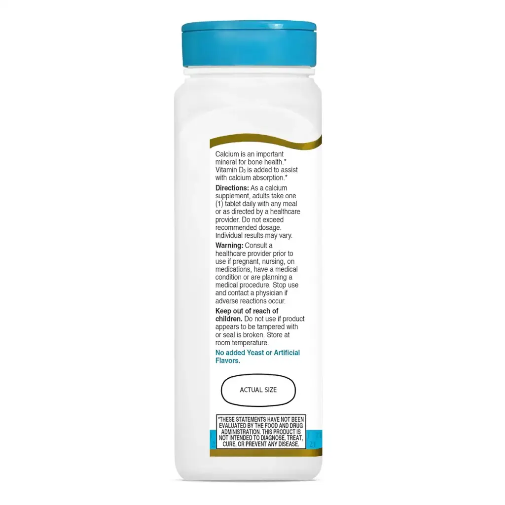 21st Century Calcium Plus D Tablets 1000 mg 90 Count Unflavored 90 Count (Pack of 1) — Vitamins
