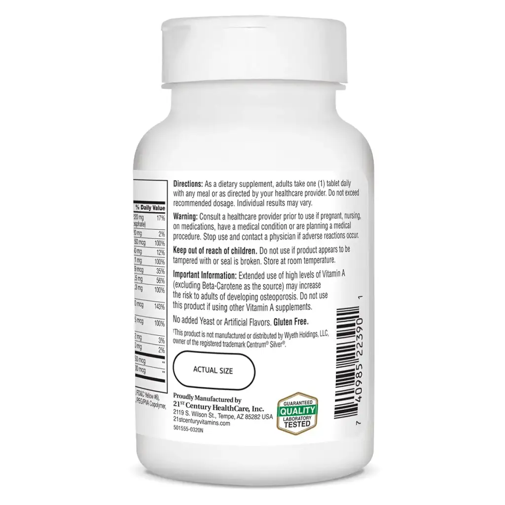 21st Century Sentry Senior Multivitamin & Multimineral Supplement Adults 50+ 125 Tablets — pack of 125