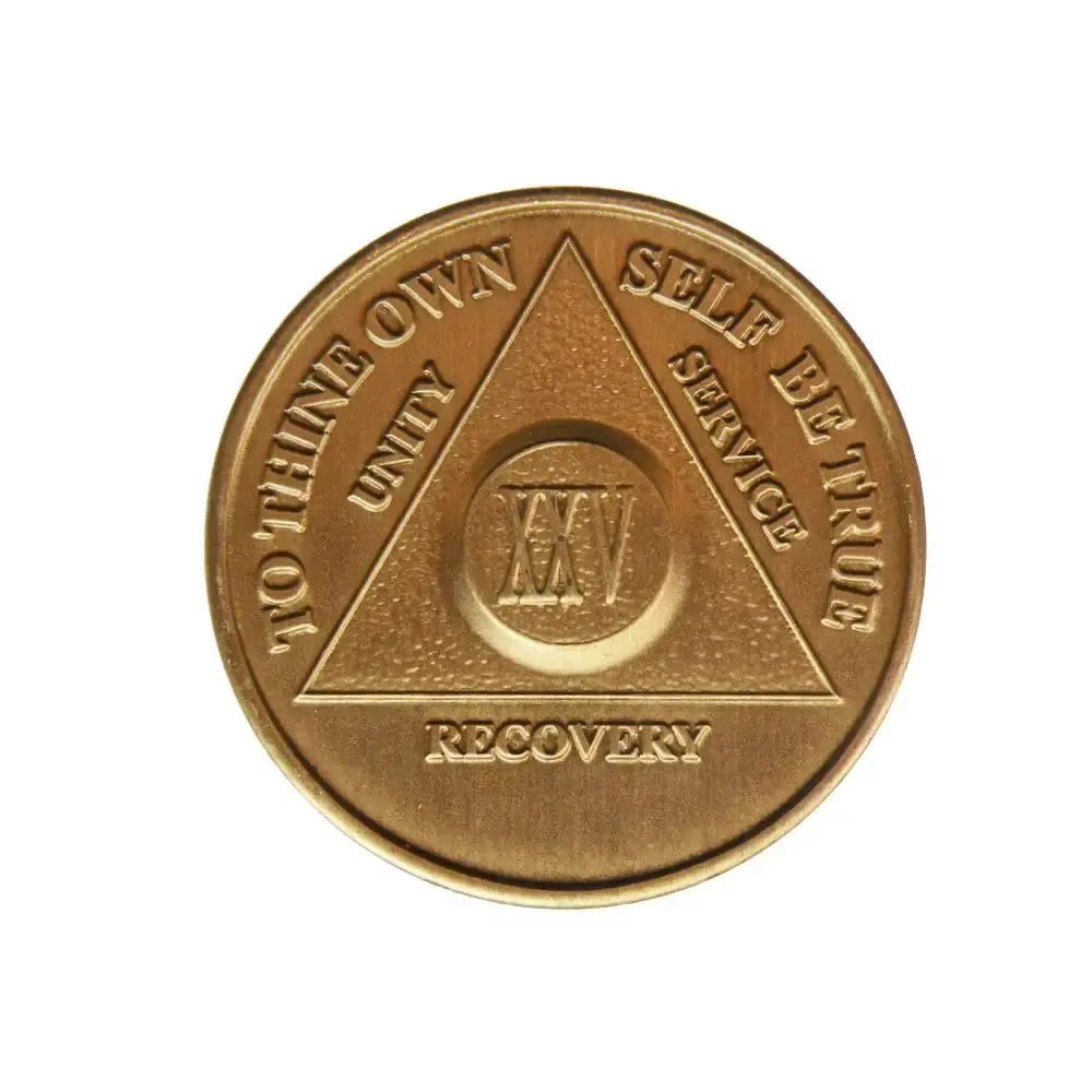 25 Year Bronze AA (Alcoholics Anonymous) - Sober / Sobriety / Birthday / Anniversary / Recovery / Medallion / Coin / Chip by Generic