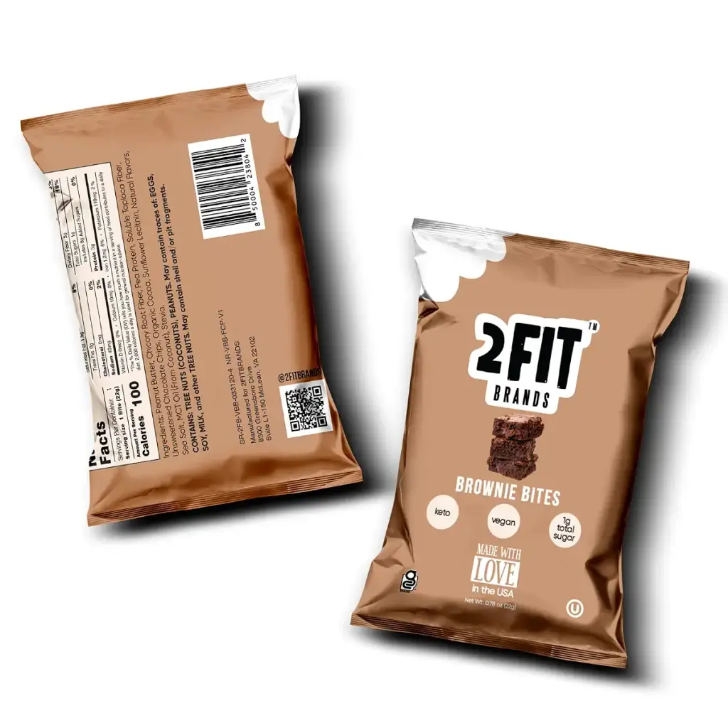 2FIT BRANDS Keto Brownie Bites, Vegan Chocolate Chip Fudge Brownies, Low Carb, Low Sugar — 2FIT BRANDS