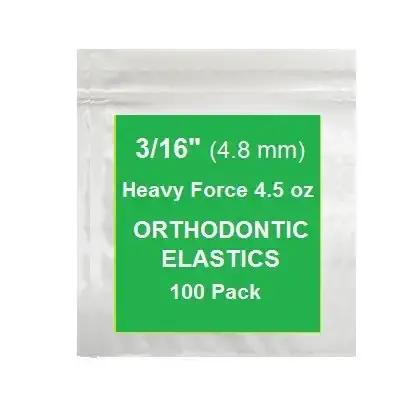 3/16 Inch Orthodontic Elastic Rubber Bands, 100 Pack, Natural, Heavy 4.5 Ounce Small — 4.5 oz