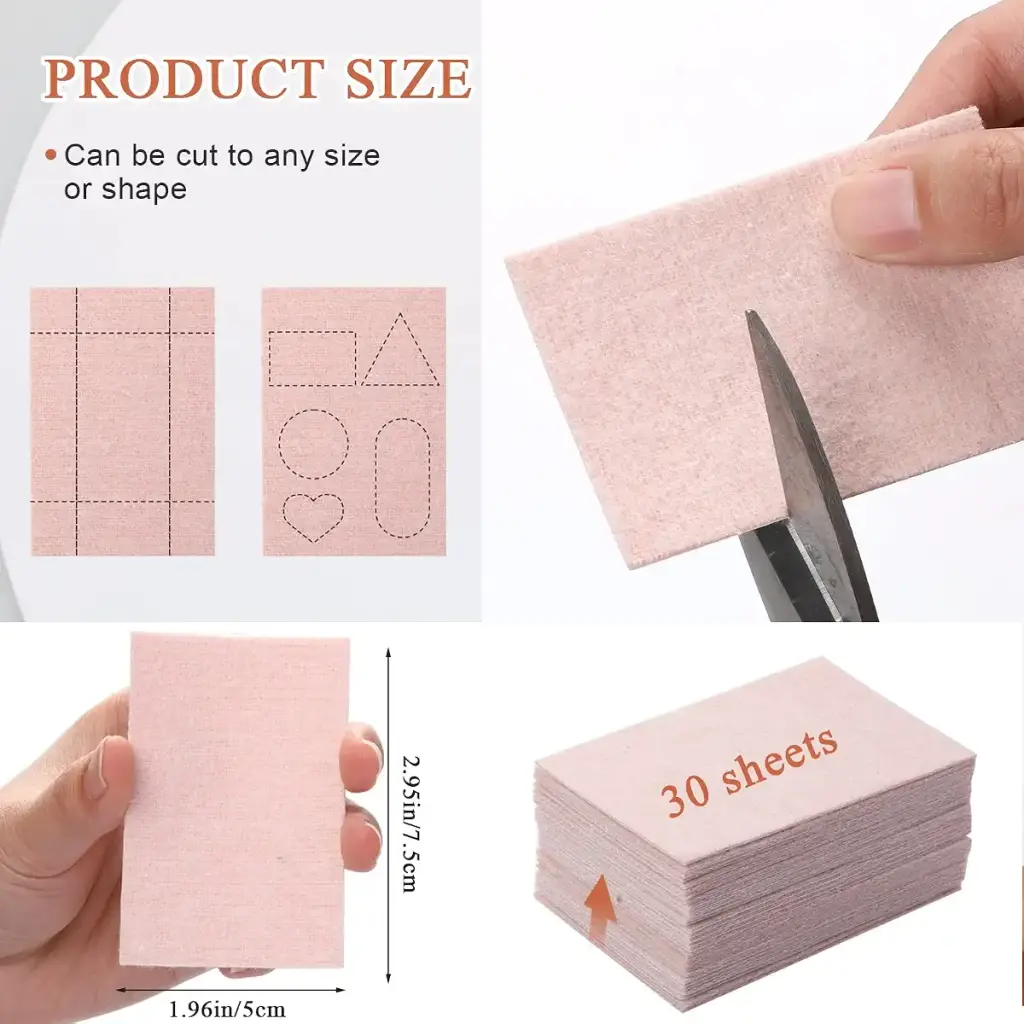 30PCS Moleskin Tape Moleskin Pads for Feet Shoe Adhesive Moleskin Padding Blister — pack of 30