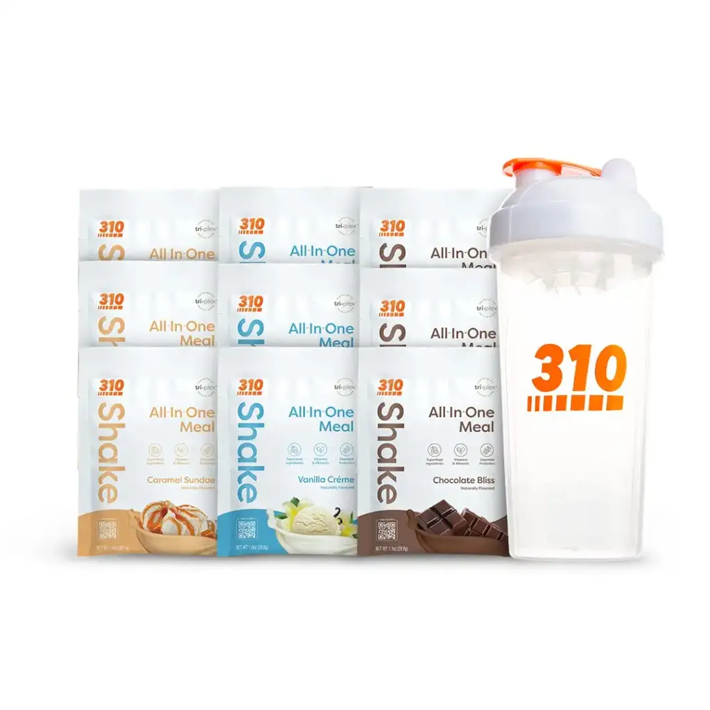 310 Nutrition All-In-One Meal Replacement Shake Starter Kit - Fiber Rich Vegan Superfood Blend - Natural Sweeteners - Low Carb Shake Keto & Paleo Friendly - Gluten Free - 26 Essential Vitamins & Minerals 3 Flavors wi...