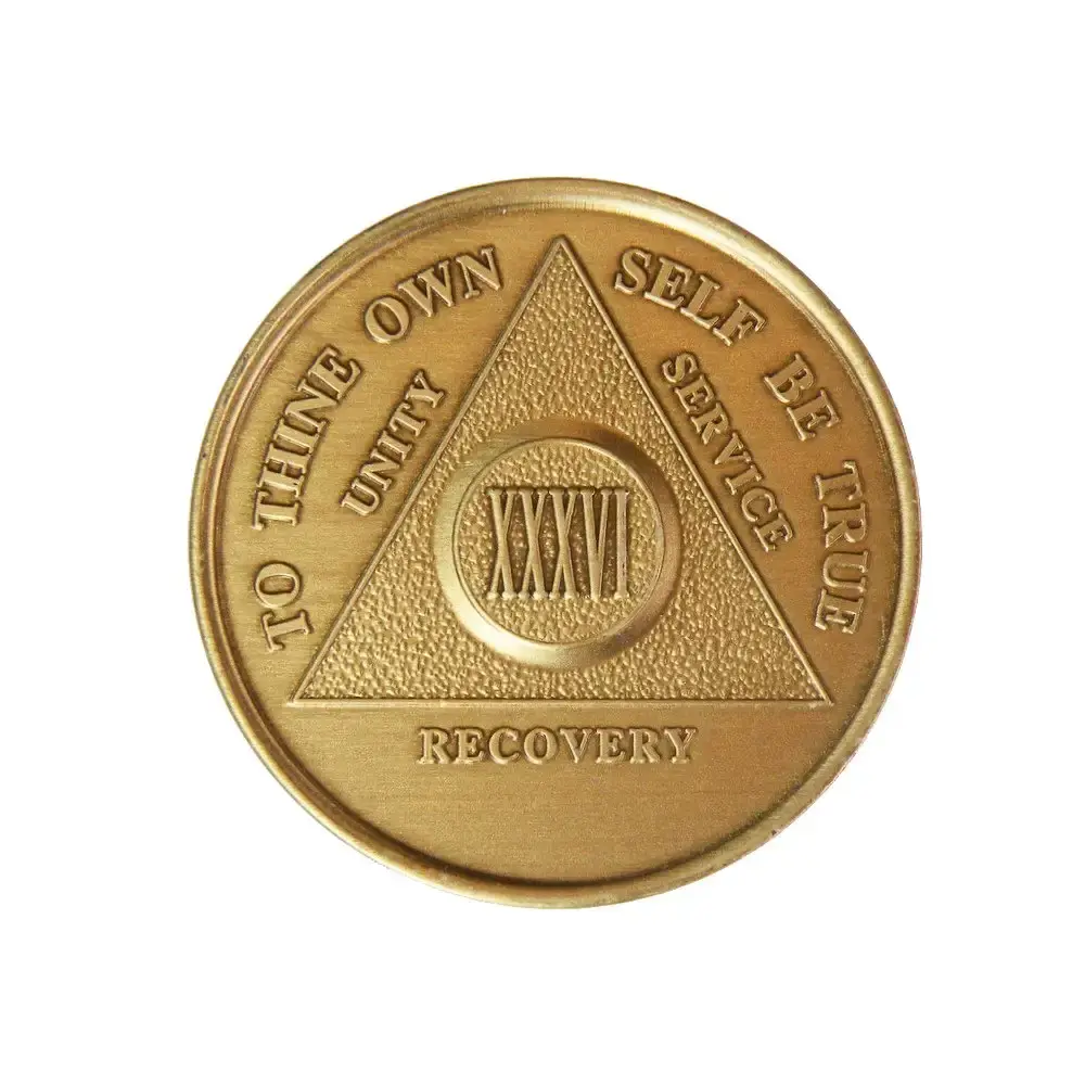 36 Year Bronze AA (Alcoholics Anonymous) - Sober / Sobriety / Birthday / Anniversary / Recovery / Medallion / Coin / Chip