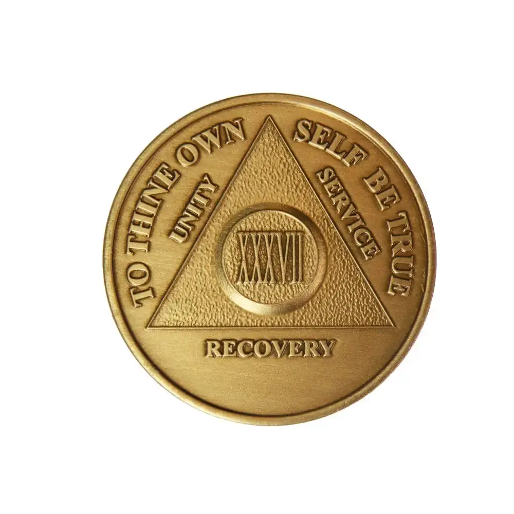 37 Year Bronze AA (Alcoholics Anonymous) - Sober / Sobriety / Birthday / Anniversary / Recovery / Medallion / Coin / Chip