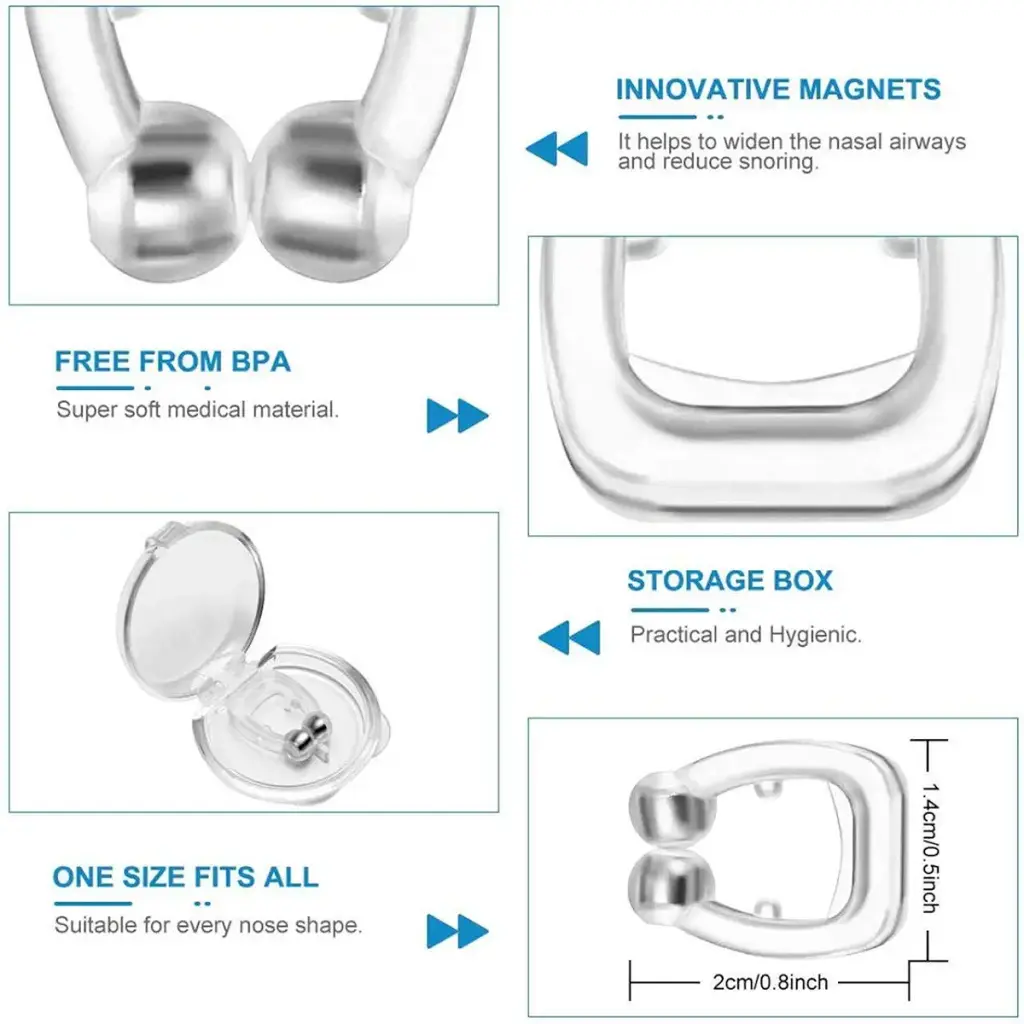 4 PCS Latest Clipple Anti snoring Device Silicone Magnetic Anti Snore Nose Clip — Sleep Wellness