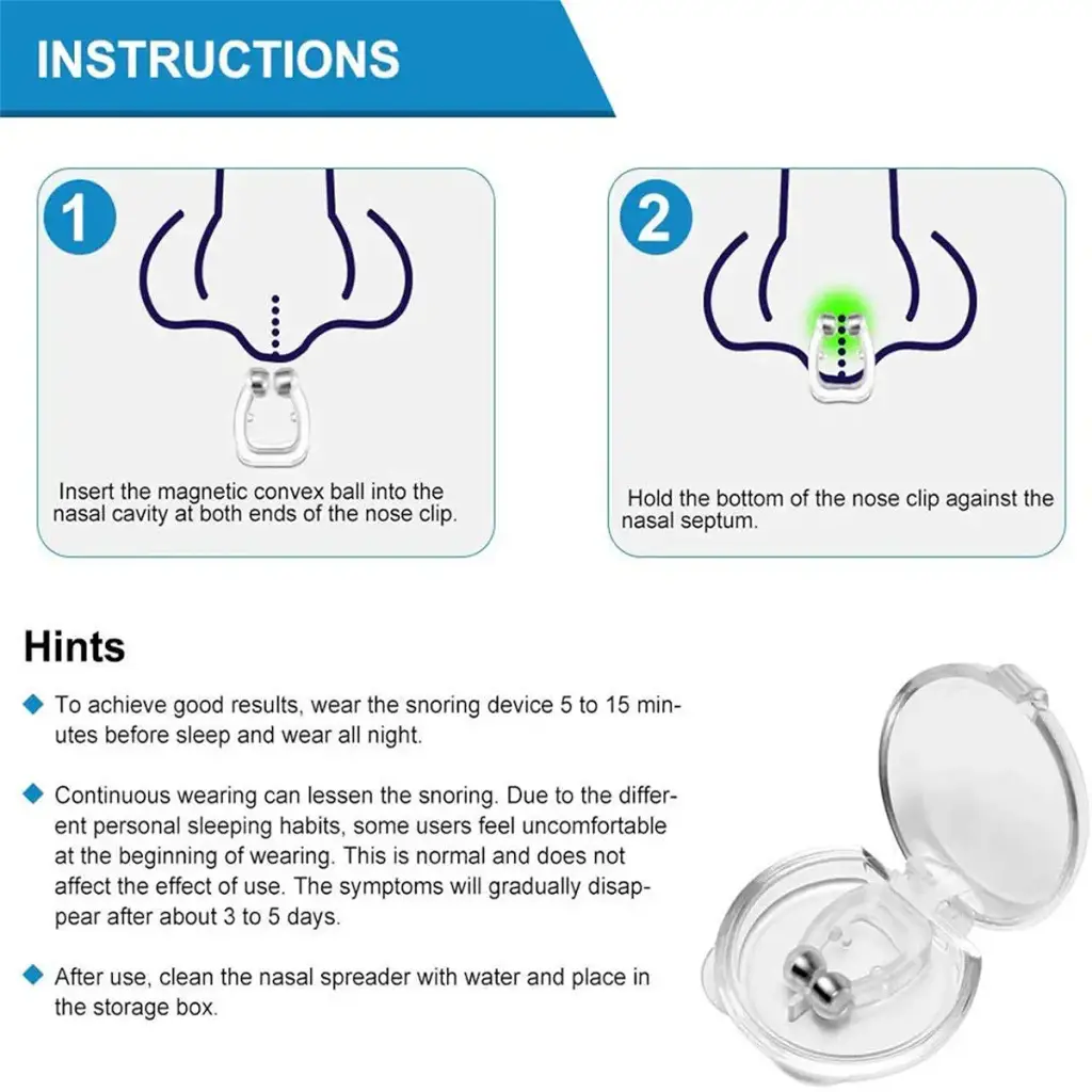 4 PCS Latest Clipple Anti snoring Device Silicone Magnetic Anti Snore Nose Clip — Sleep Wellness