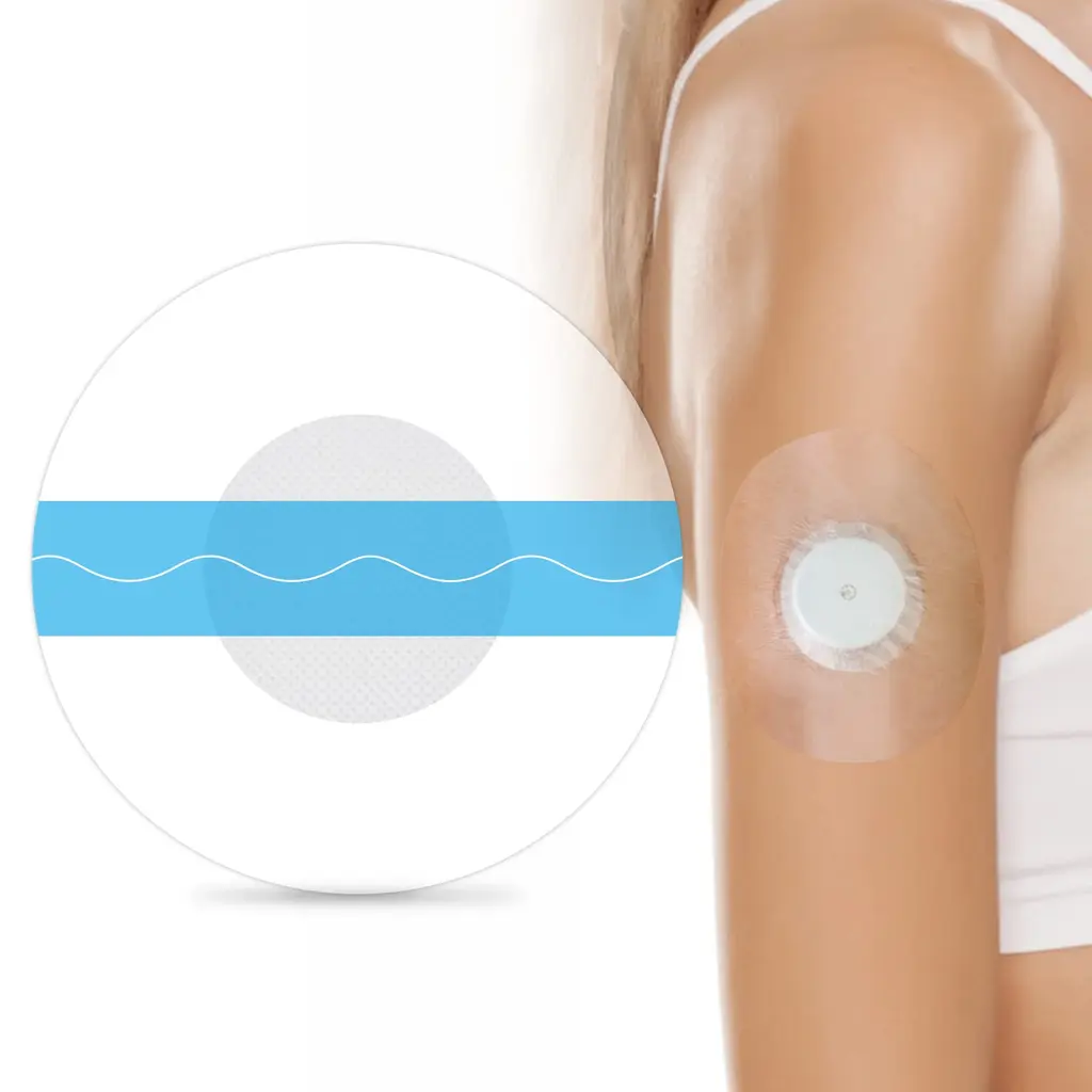 40Pack Latex-Free Medical Adhesive Patches for Freestyle Libre 2/3-Precut CGM Tape with No Glue On The Center Waterproof and Strong Stick for Long Stay Libre 2 Blue 40 Count (Pack of 1)