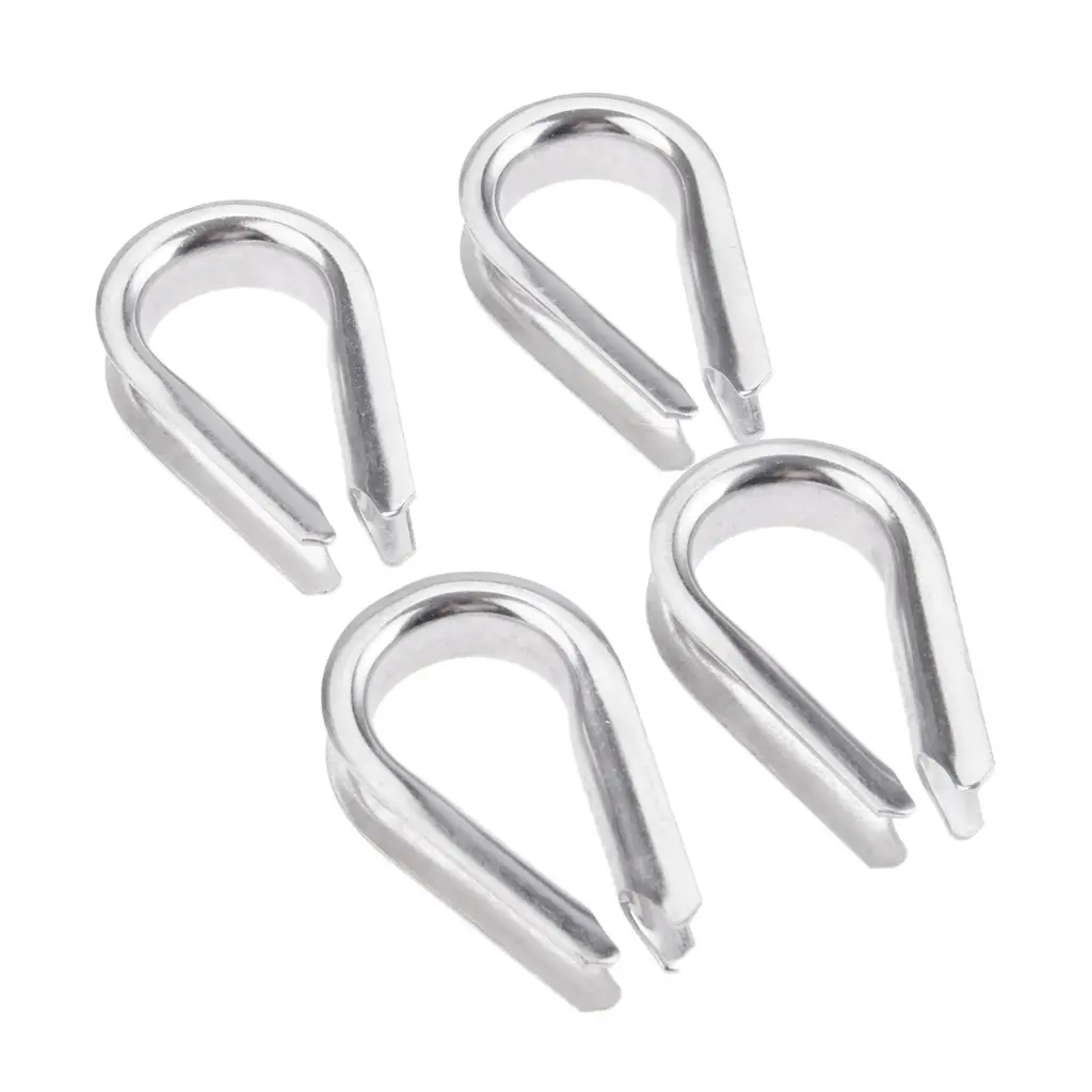 4Pcs 1/2" Wire Rope Chain Thimble for Boat Rigging Anchor Boat Terminating Splicing 316 stainless
