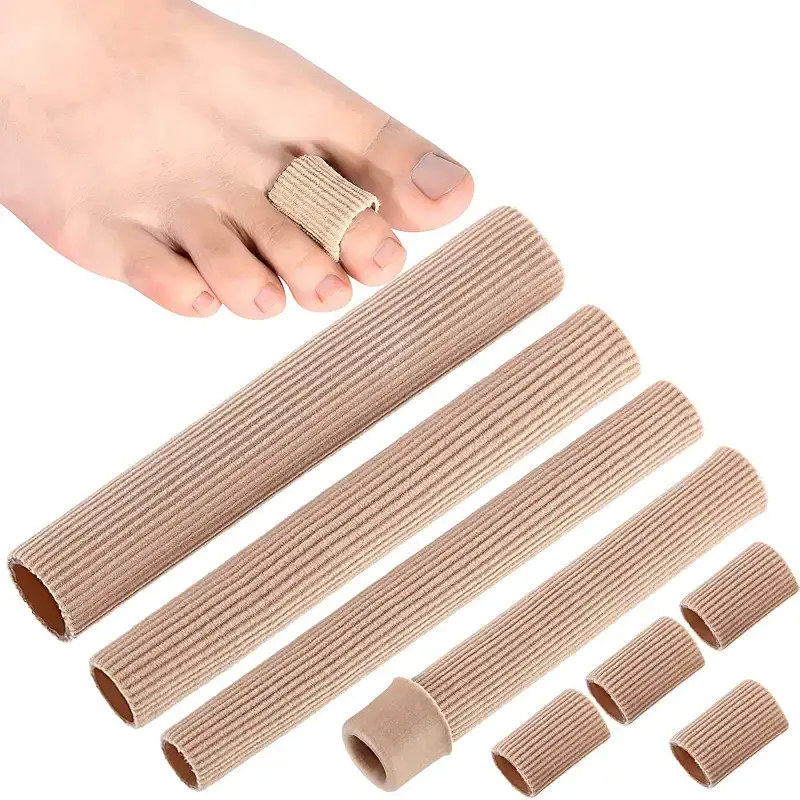 5 Pieces Toe Tubes Sleeves Toe Cushion Multi Size Toe Protectors Soft Corn Gel Pad Protectors for Cushions Corns Blisters Calluses Toes and Fingers (Uncut Size)
