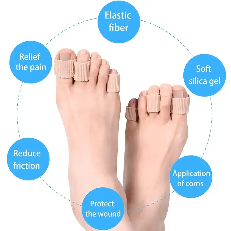 5 Pieces Toe Tubes Sleeves Toe Cushion Multi Size Toe Protectors Soft Corn Gel Pad — pack of 5