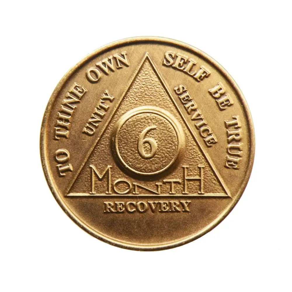 6 Month Bronze AA (Alcoholics Anonymous) - Sober/Sobriety/Birthday/Anniversary/Recovery/Medallion/Coin/Chip