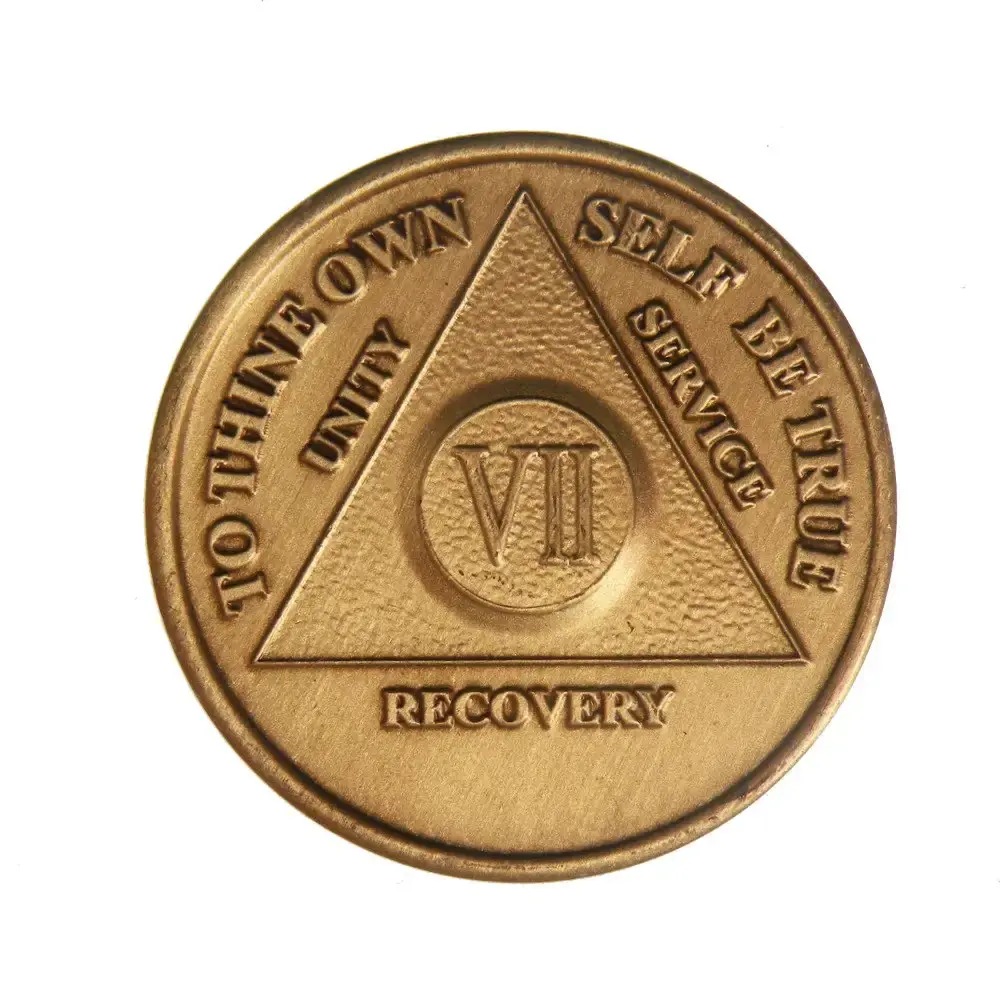 7 Year Bronze AA (Alcoholics Anonymous) - Sober / Sobriety / Birthday / Anniversary / Recovery / Medallion / Coin / Chip by Generic