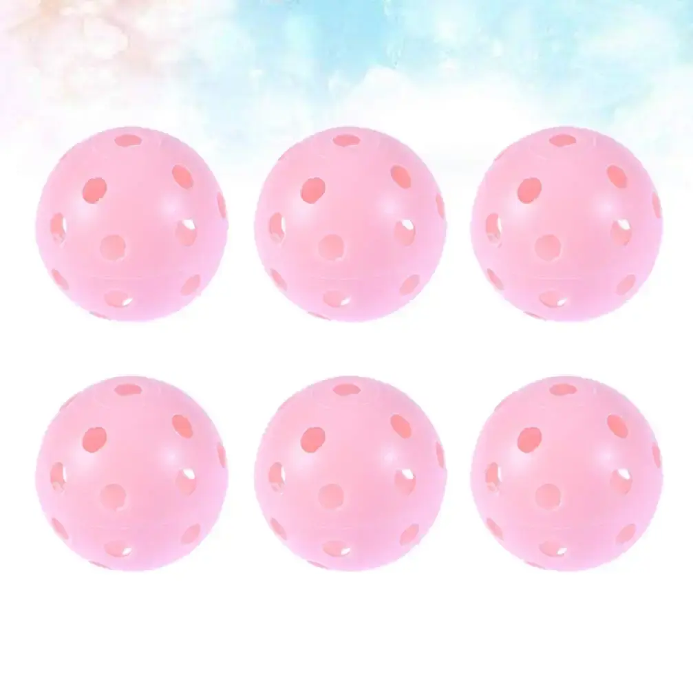 Abaodam 6pcs Plastic Golf Training Balls Airflow Hollow Golf Balls for Driving Range Home Putting Practice Backyards Swing Practice Pink 6pcs