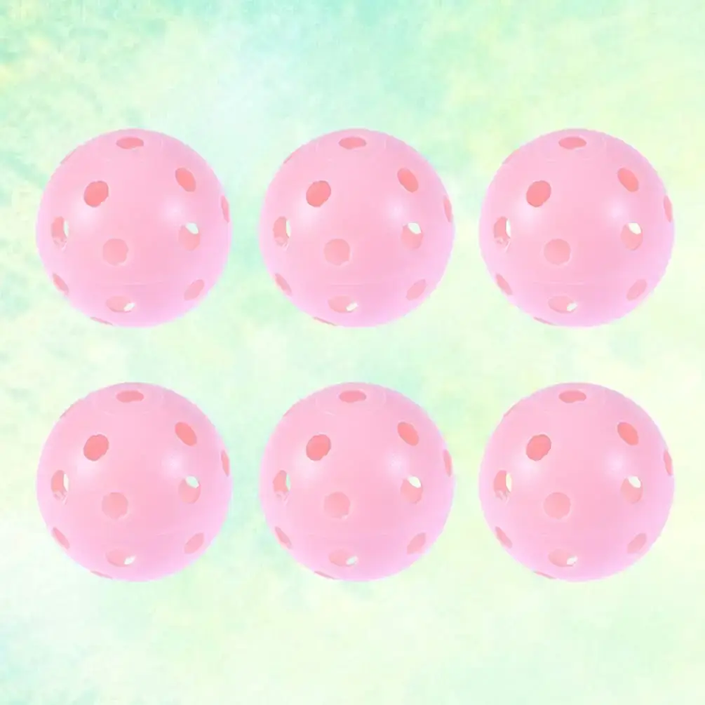 Abaodam 6pcs Plastic Golf Training Balls Airflow Hollow Golf Balls for Driving Range Home — Golf