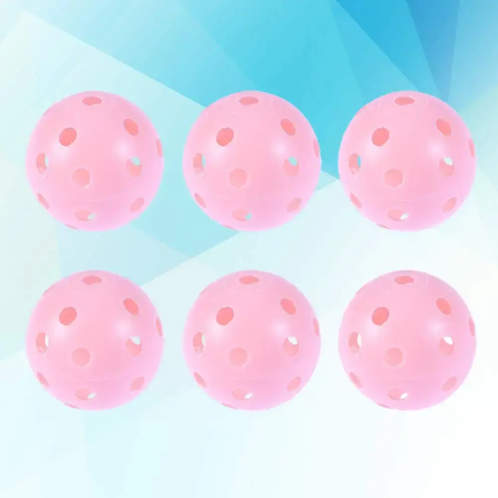 Abaodam 6pcs Plastic Golf Training Balls Airflow Hollow Golf Balls for Driving Range Home — pack of 6