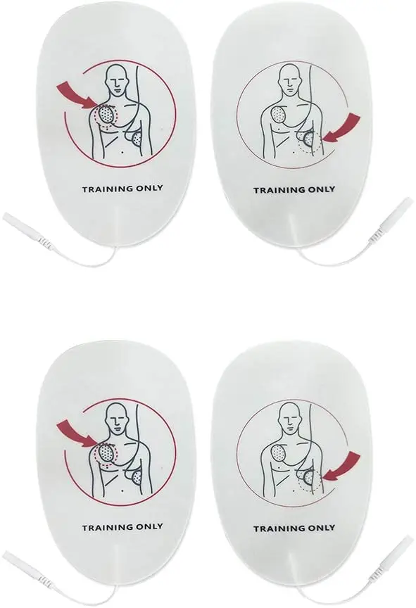AED Training Pads Replacement Reusable for AED Trainer XFT-D0009 XFT-120C+ XFT-120C Inch (4)
