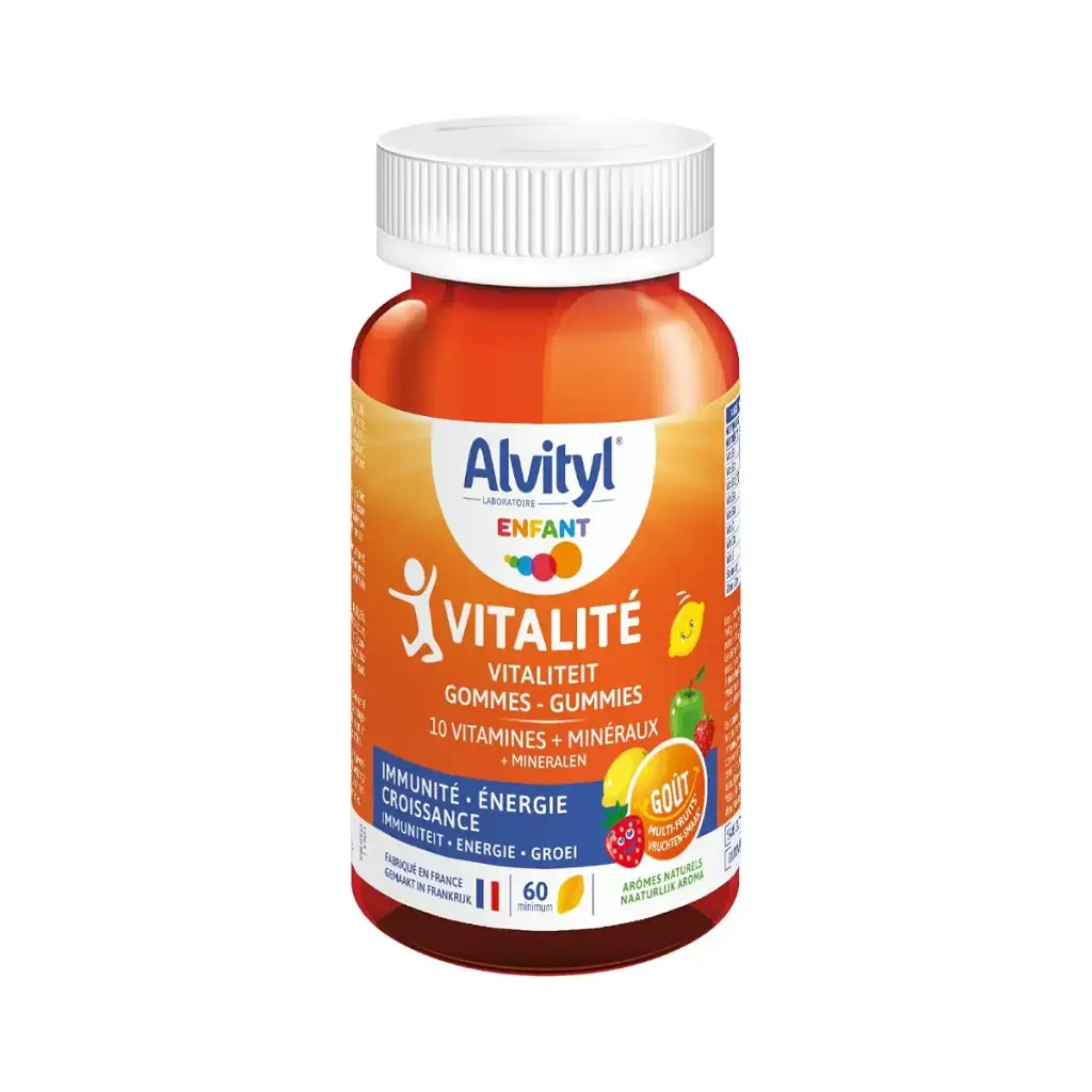 Alvityl - Vitality Gums - 8 vitamins and 2 minerals - Natural fruit flavors - From 4 years old - 60 gummies