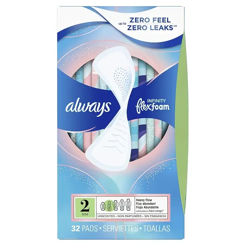 Always Infinity Feminine Pads for Women, Size 2 Heavy Flow Absorbency,Multipack, with — Always