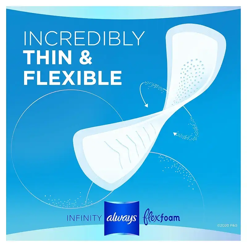 Always Infinity Feminine Pads for Women, Size 2 Heavy Flow Absorbency,Multipack, with — pack of 3