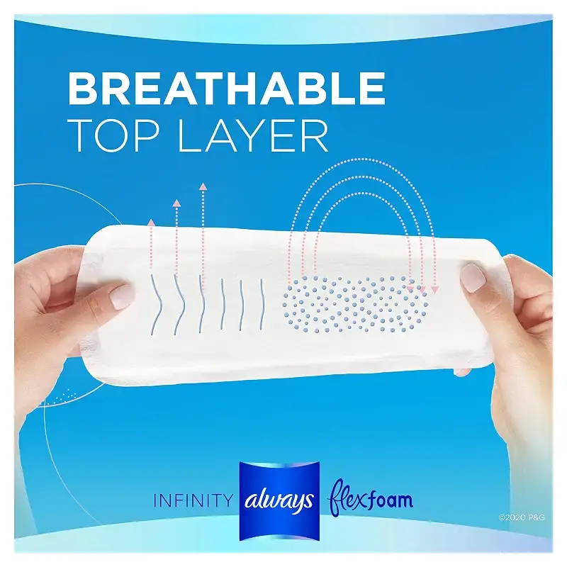Always Infinity Feminine Pads for Women, Size 2 Heavy Flow Absorbency,Multipack, with — pack of 3
