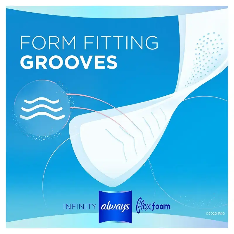 Always Infinity Feminine Pads for Women, Size 2 Heavy Flow Absorbency,Multipack, with — pack of 3