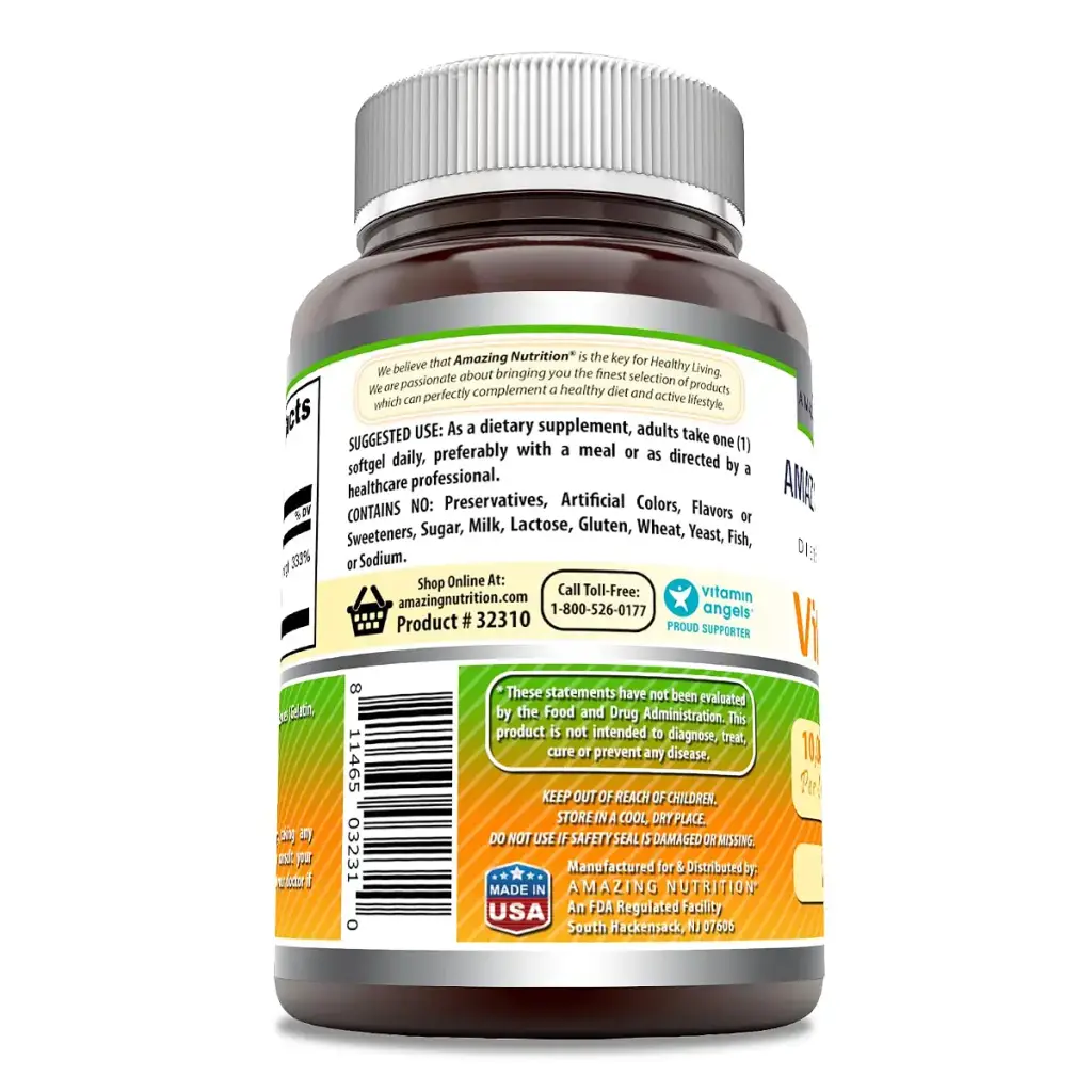 Amazing Formulas Vitamin A 10000 IU Supplement | as Retinyl Palmitate | 3000 Mcg — Softgels