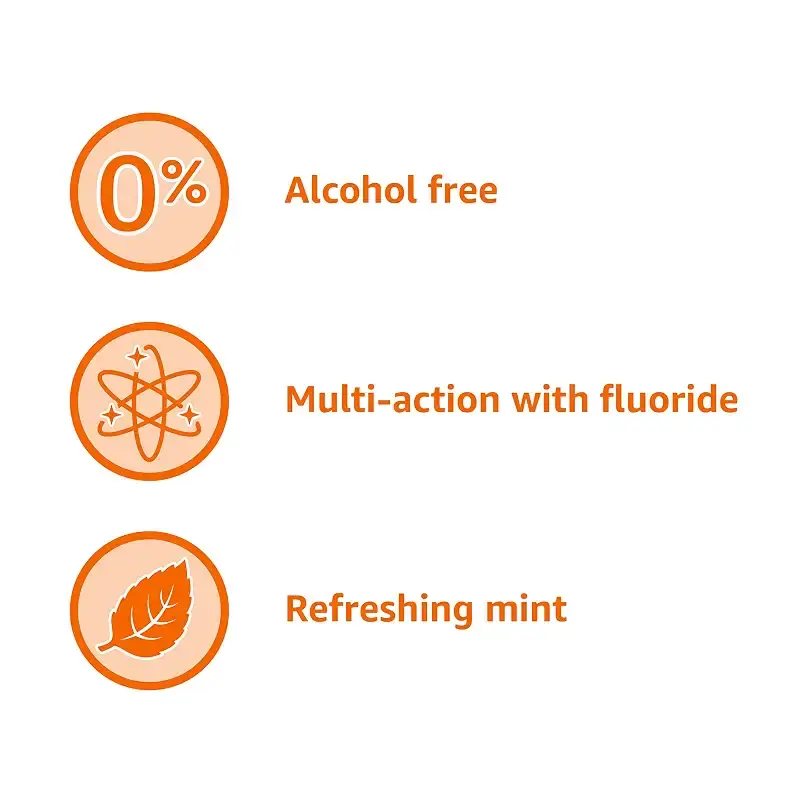 Amazon Basics Anticavity Fluoride Mouthwash, Alcohol Free, Refreshing Mint, 1 Liter, 33.8 — 1 L