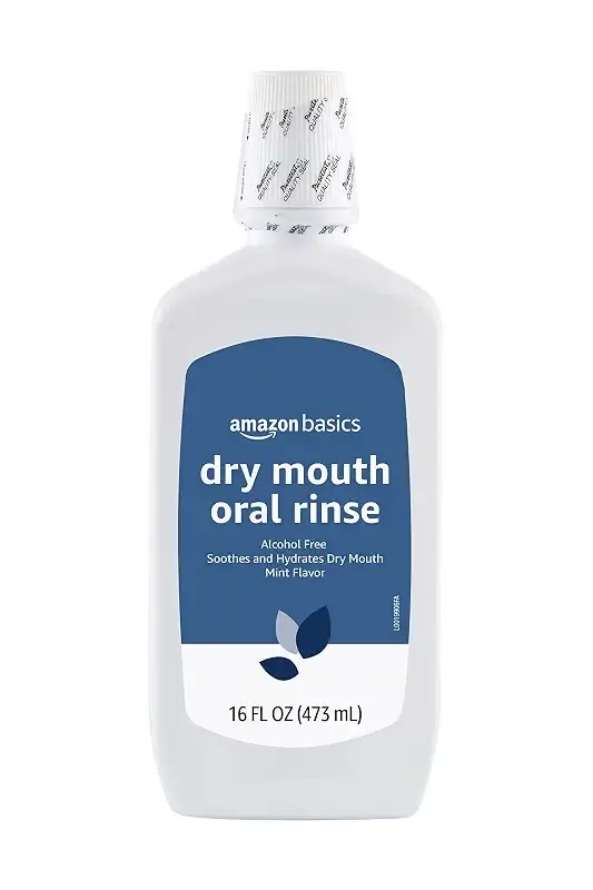 Amazon Basics Dry Mouth Oral Rinse, Alcohol Free, Mint, 16 Fluid Ounces, 1-Pack (Previously Solimo) 16 Fl Oz (Pack of 1)