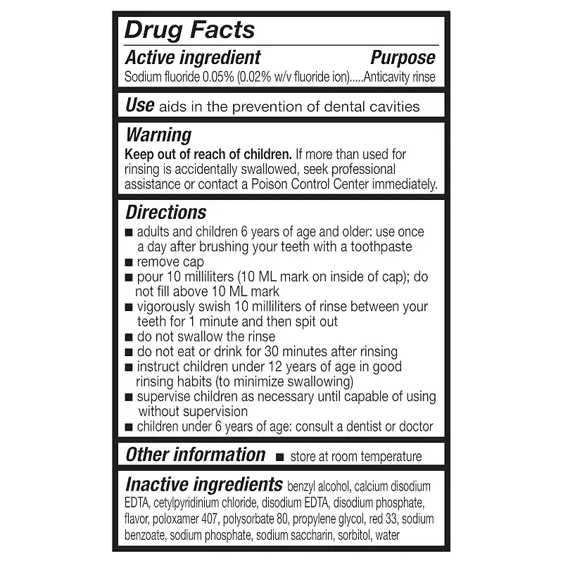 Amazon Basics Kids Anticavity Fluoride Rinse, Alcohol Free, Bubble Gum, 500mL, 16.9 Fluid — 500 ml
