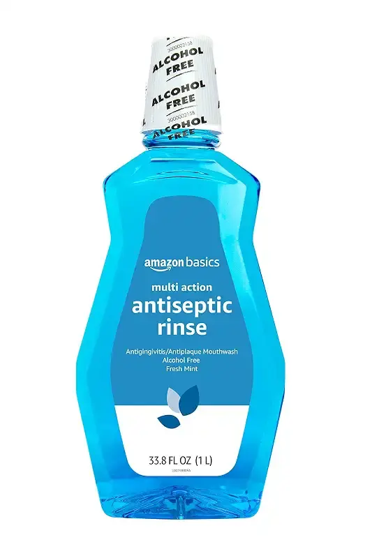 Amazon Basics Multi Action Antiseptic Rinse, Alcohol Free, Fresh Mint, 1 Liter, 33.8 Fluid Ounces, 1-Pack (Previously Solimo) 33.8 Fl Oz (Pack of 1)
