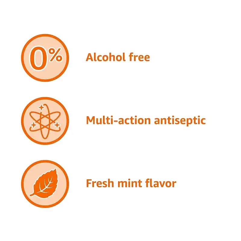 Amazon Basics Multi Action Antiseptic Rinse, Alcohol Free, Fresh Mint, 1 Liter, 33.8 — 1 L