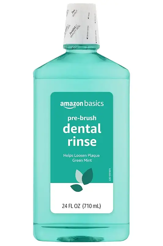 Amazon Basics Pre-Brush Dental Rinse, Green Mint, 24 Fluid Ounces, 1-Pack (Previously Solimo) 24 Fl Oz (Pack of 1)