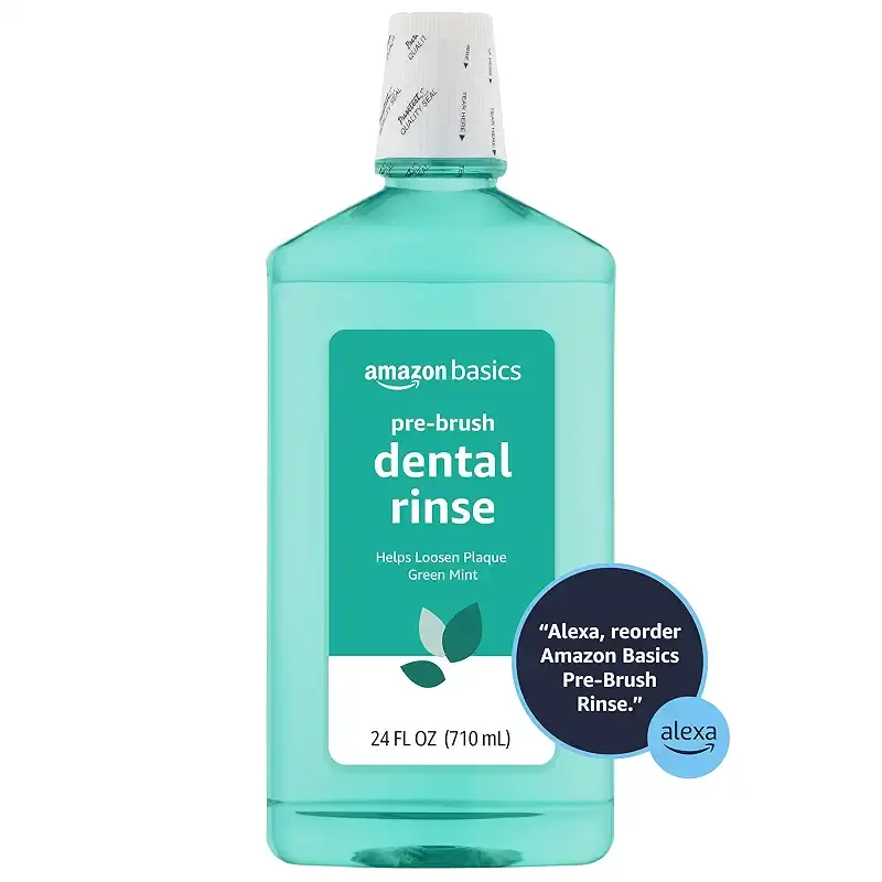 Amazon Basics Pre-Brush Dental Rinse, Green Mint, 24 Fluid Ounces, 1-Pack (Previously — Mint