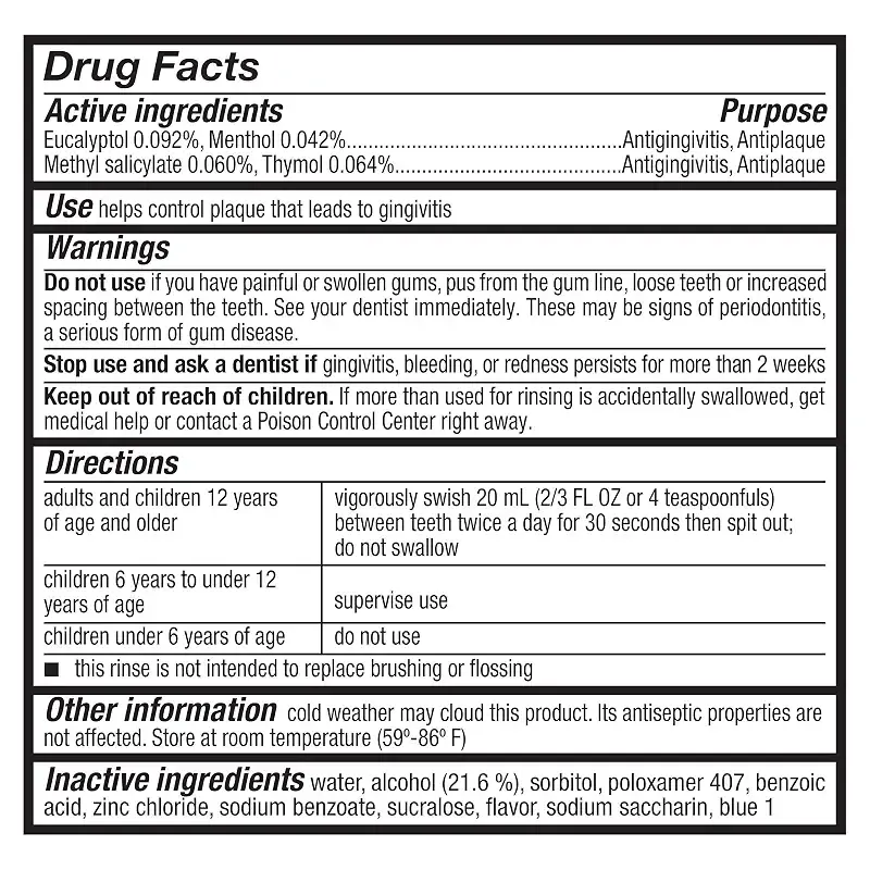 Amazon Basics Tartar Control Plus Antiseptic Mouth Rinse, Iceberg Blue Mint, 1 Liter — Oral Care