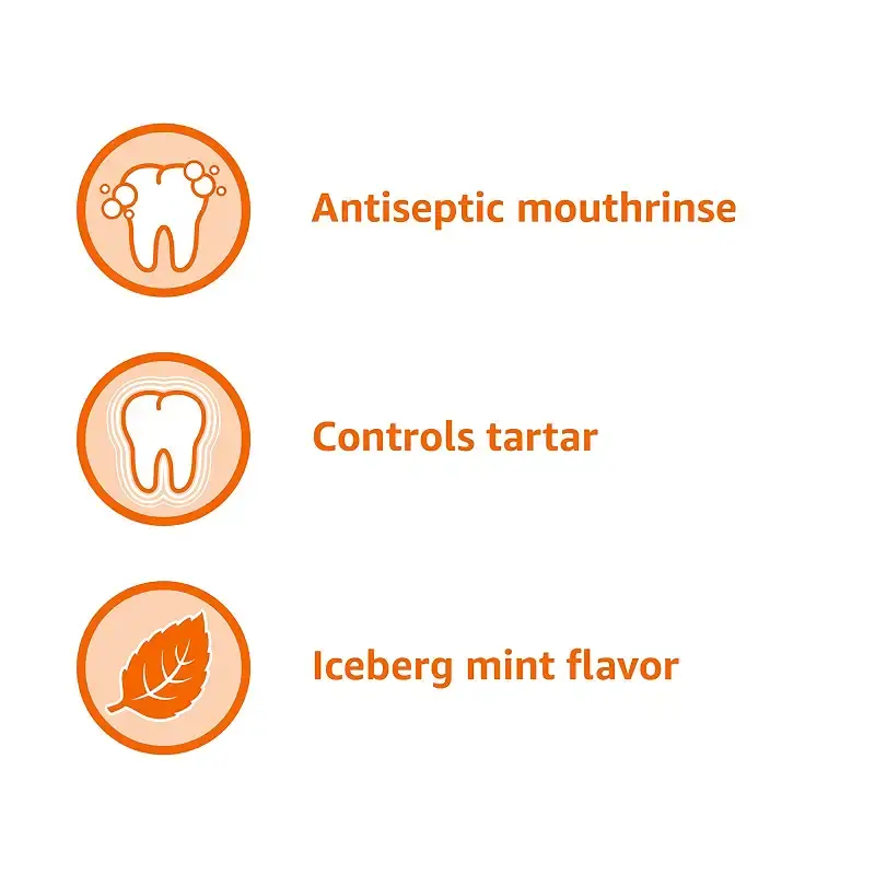 Amazon Basics Tartar Control Plus Antiseptic Mouth Rinse, Iceberg Blue Mint, 1 Liter — 1 L