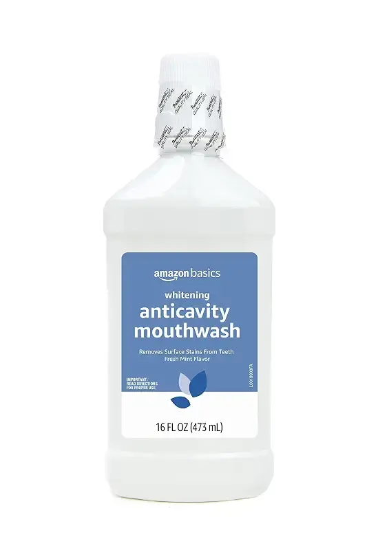 Amazon Basics Whitening Anticavity Mouthwash, 16 Fluid Ounces, 1-Pack (Previously Solimo) 16 Fl Oz (Pack of 1)